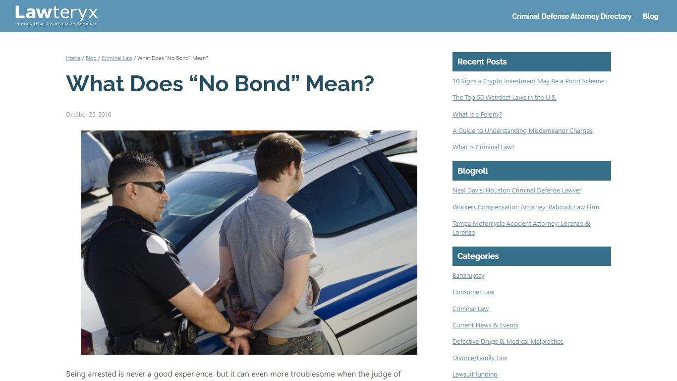 What Does “No Bond” Mean? - Lawteryx